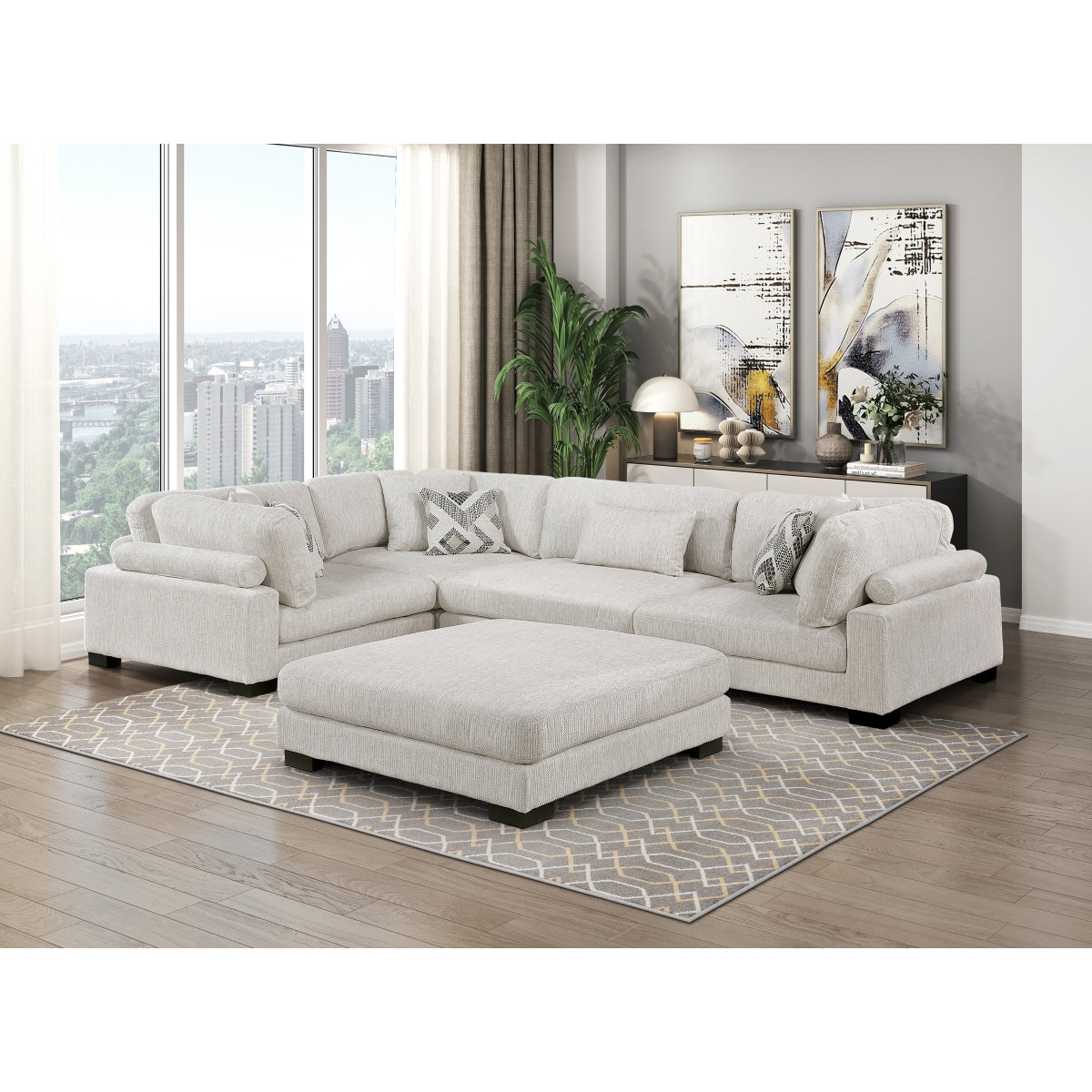 Tinley 5-Piece Modular Sectional with Ottoman