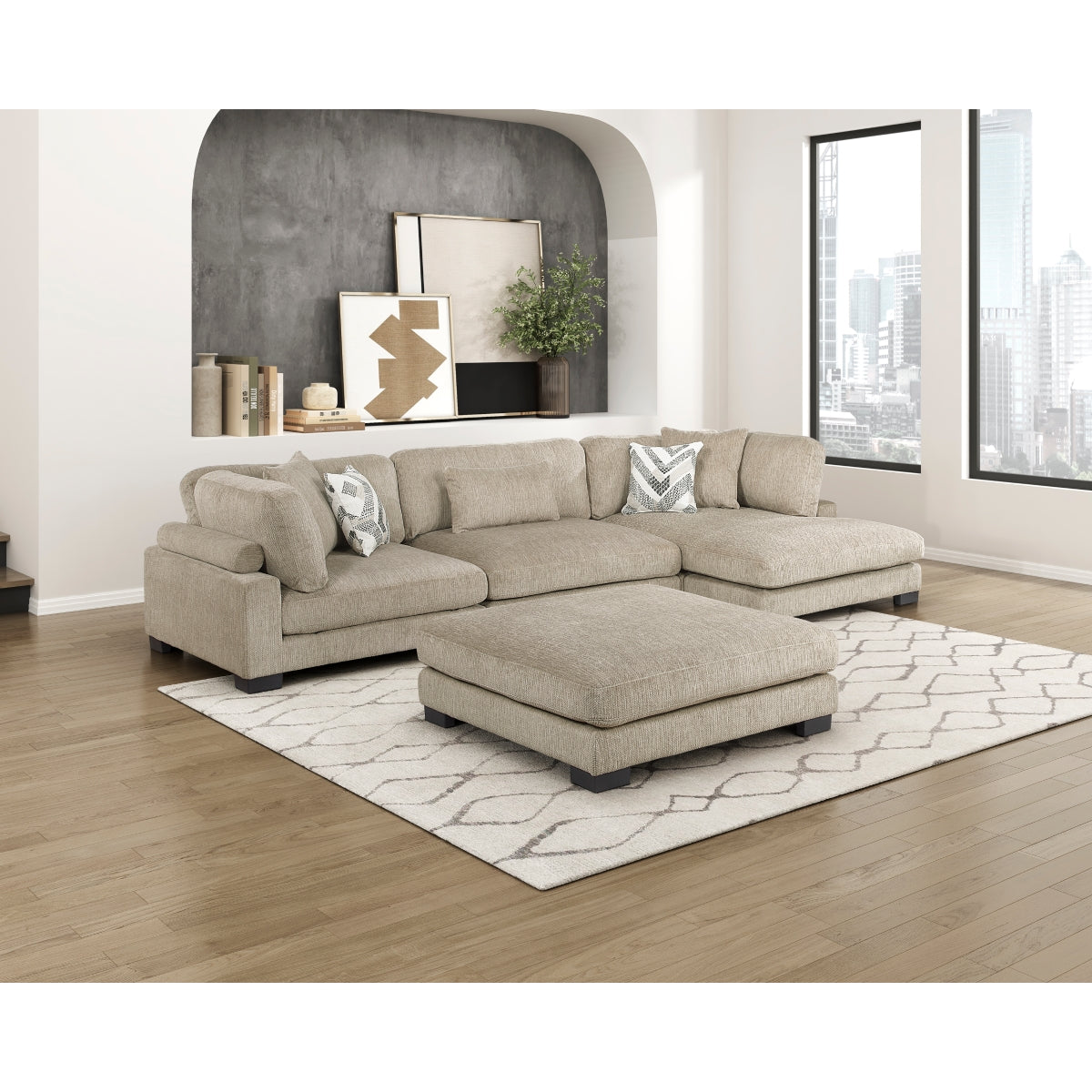 Tinley 4-Piece Modular Sectional with Chaise and Ottoman