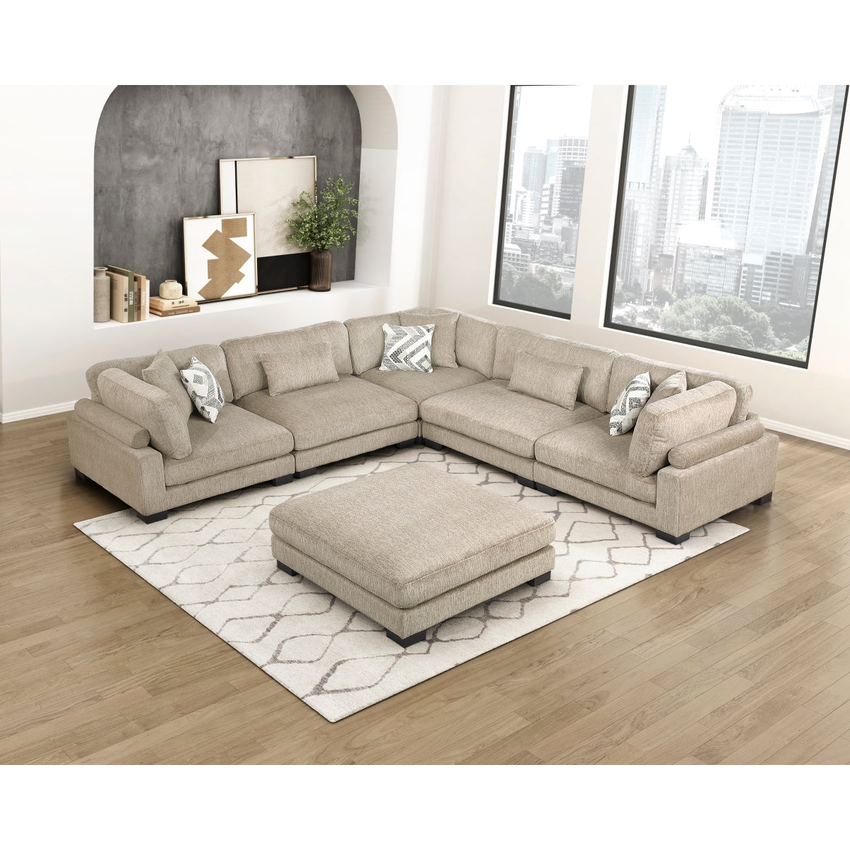 Tinley 6-Piece Modular Sectional with Ottoman