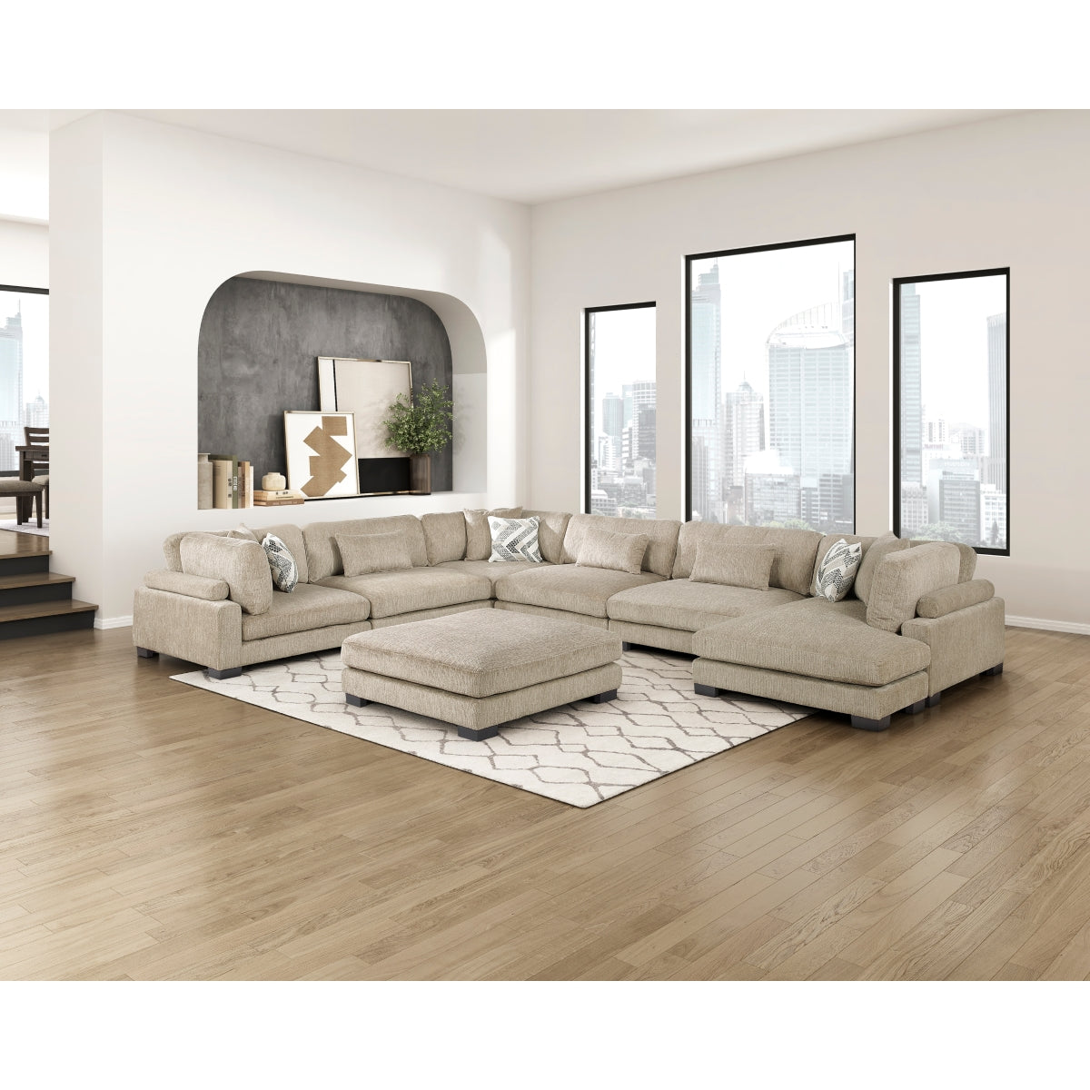 Tinley 7-Piece Modular Sectional with Ottoman