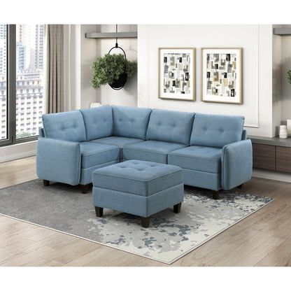 Garren 5-Piece Sectional with Storage and Ottoman