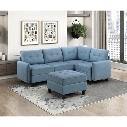Garren 5-Piece Sectional with Storage and Ottoman