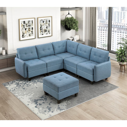 Garren 6-Piece Sectional with Storage and Ottoman