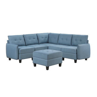 Garren 6-Piece Sectional with Storage and Ottoman