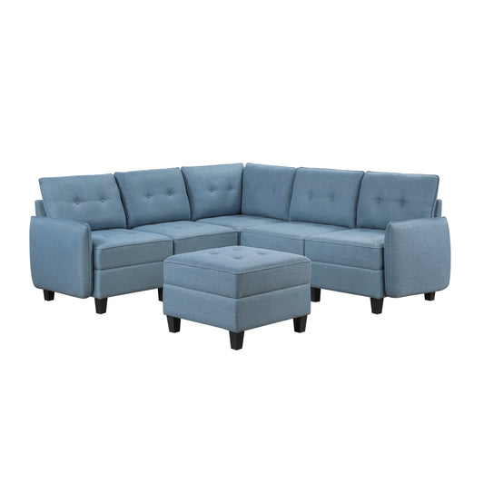 Garren 6-Piece Sectional with Storage and Ottoman
