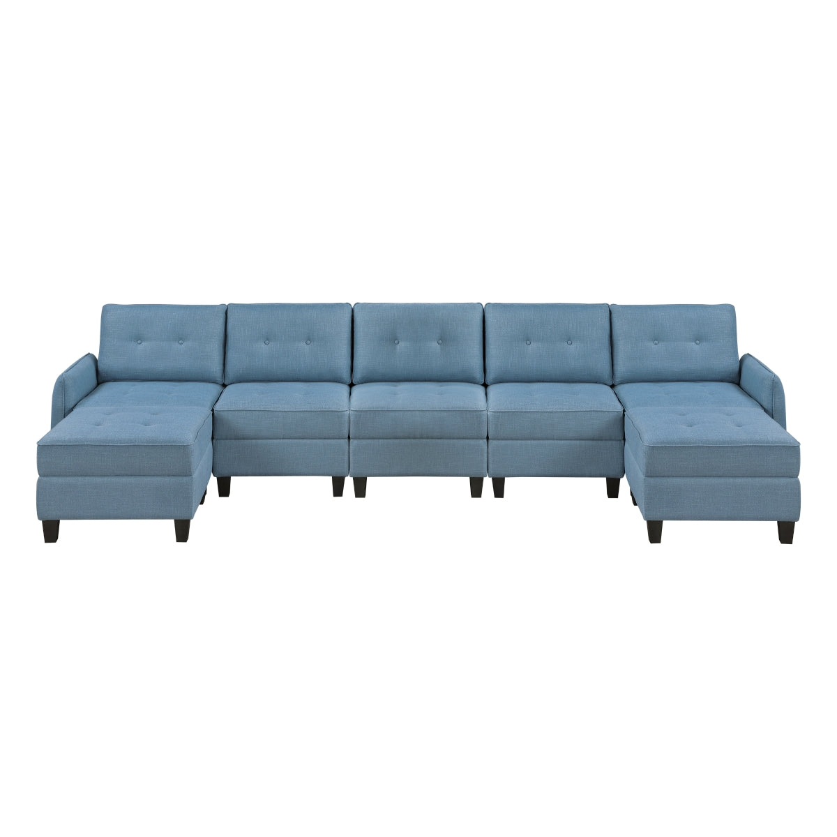 Garren 7-Piece Sectional with Storage and Two Ottomans