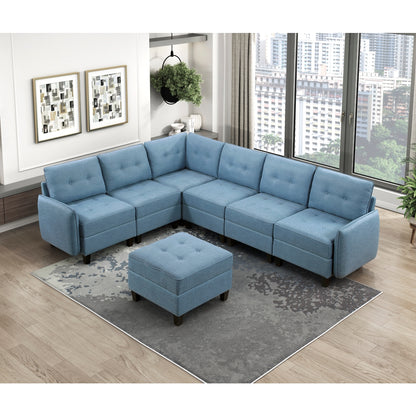 Garren 7-Piece Sectional with Storage and Ottoman