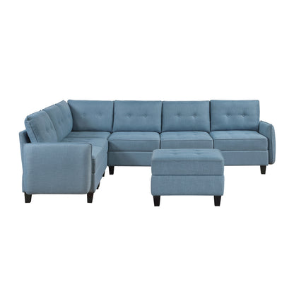 Garren 7-Piece Sectional with Storage and Ottoman