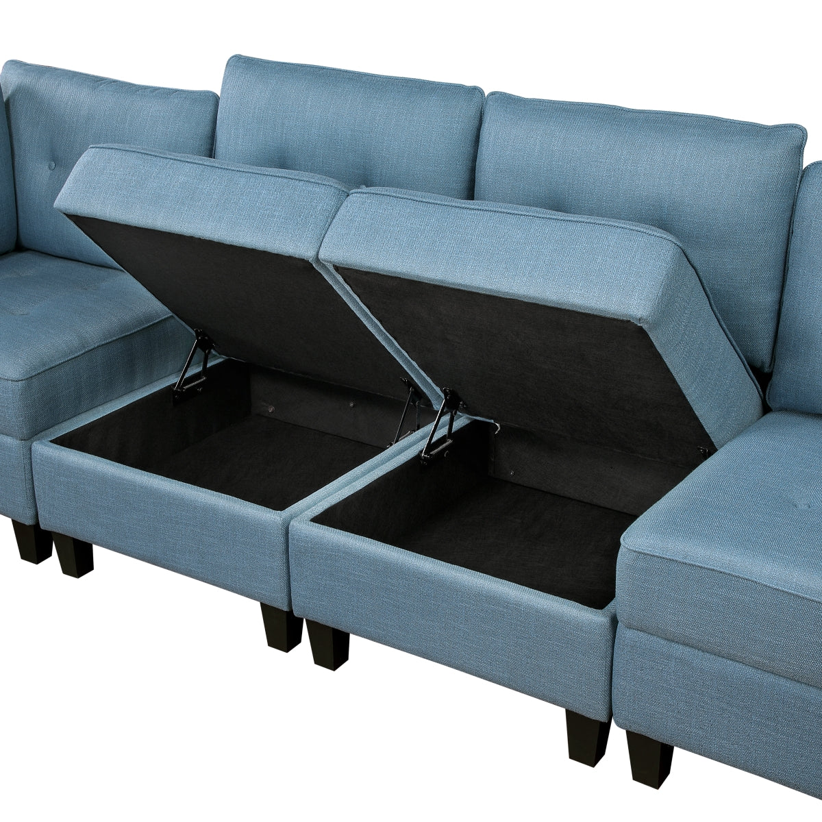 Garren 7-Piece Sectional with Storage and Two Ottomans