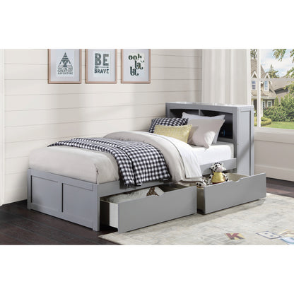 Orion Twin Bookcase Platform Bed with Storage Boxes