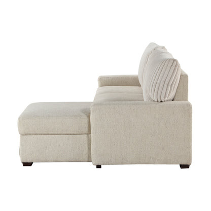 Gallatin 2-Piece Sectional with Right Chaise and Drop-Down Cup holders, Storage Pouch, Pull-out Bed and Hidden Storage