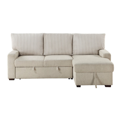 Gallatin 2-Piece Sectional with Right Chaise and Drop-Down Cup holders, Storage Pouch, Pull-out Bed and Hidden Storage