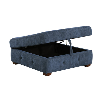 Raife Storage Ottoman - Blue