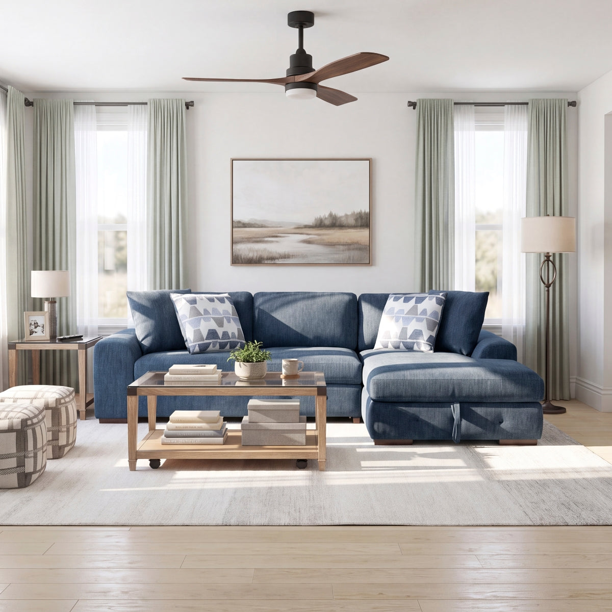 Raife 2-Piece Sectional with Right Chaise and Pull-out Bed