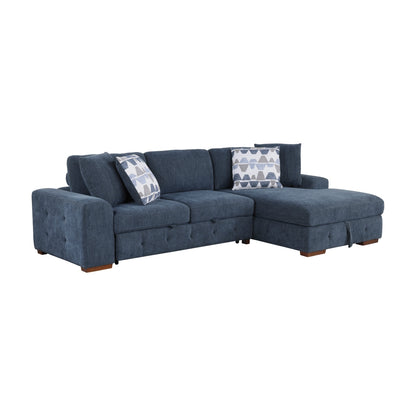 Raife 3-Piece Sectional with Right Chaise, Pull-out Bed and Ottoman