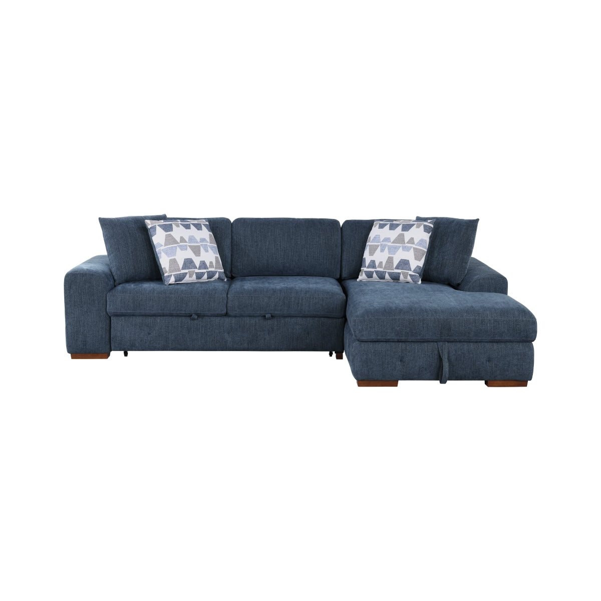 Raife 3-Piece Sectional with Right Chaise, Pull-out Bed and Ottoman