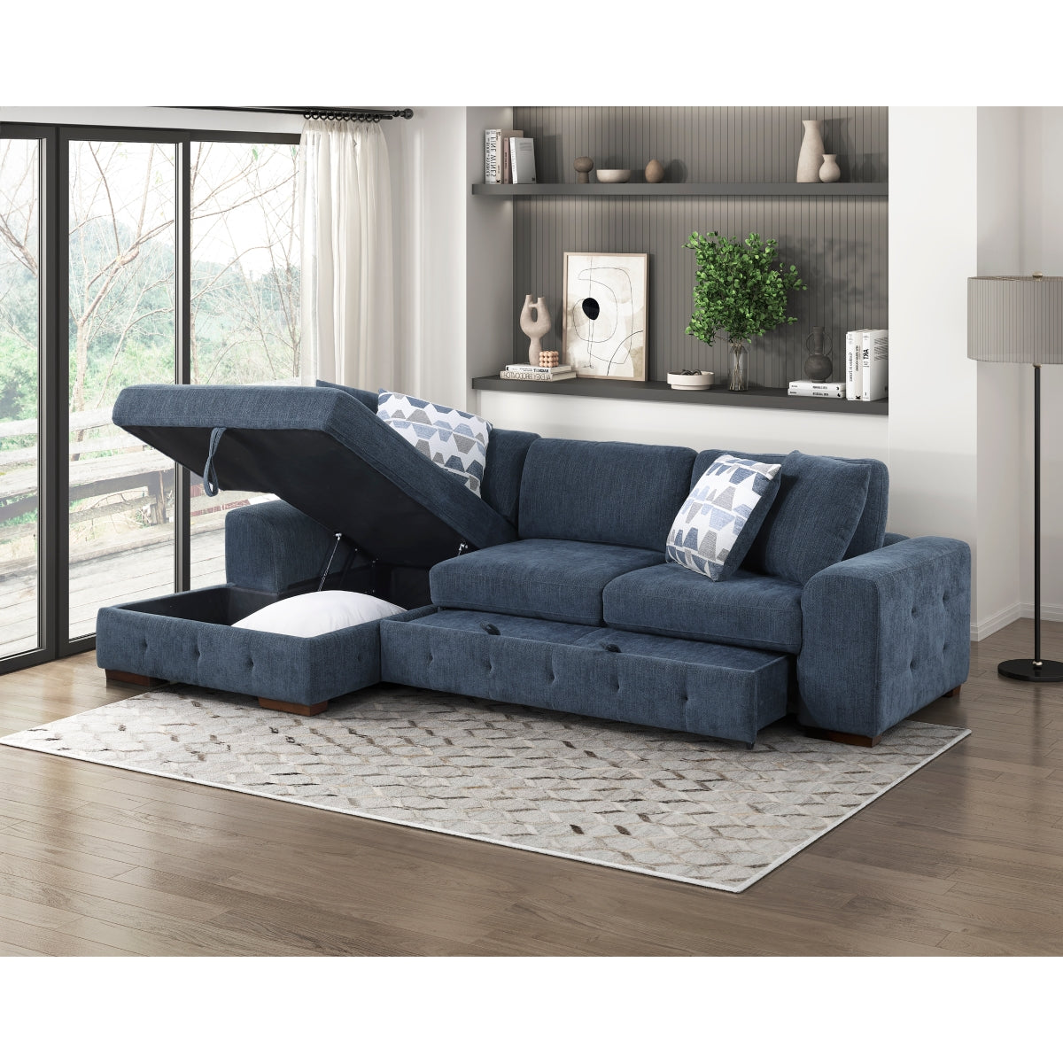 Raife 2-Piece Sectional with Left Chaise and Pull-out Bed