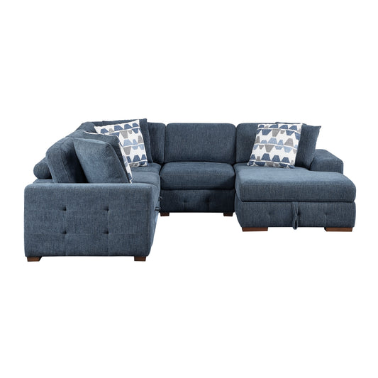 Raife 4-Piece Sectional with Right Chaise and Pull-out Bed