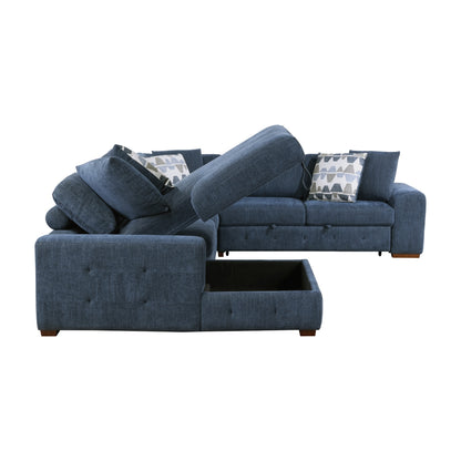 Raife 4-Piece Sectional with Left Chaise and Pull-out Bed