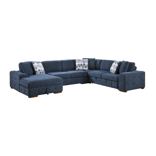 Raife 4-Piece Sectional with Left Chaise and Pull-out Bed