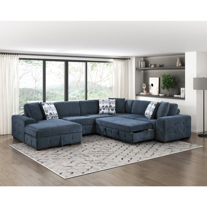 Raife 4-Piece Sectional with Left Chaise and Pull-out Bed