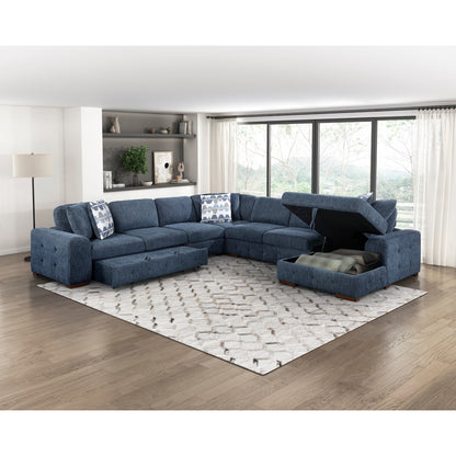 Raife 5-Piece Sectional with Right Chaise and Pull-out Bed