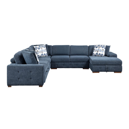 Raife 5-Piece Sectional with Right Chaise and Pull-out Bed