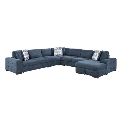 Raife 5-Piece Sectional with Right Chaise and Pull-out Bed