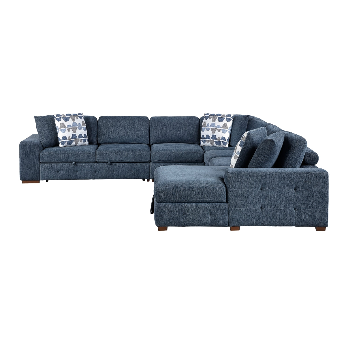 Raife 5-Piece Sectional with Right Chaise and Pull-out Bed