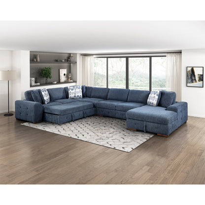 Raife 5-Piece Sectional with Right Chaise and Pull-out Bed