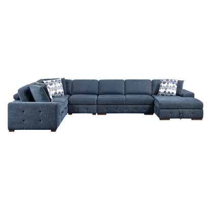 Raife 5-Piece Sectional with Right Chaise and Pull-out Bed