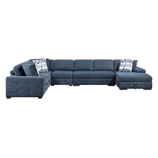 Raife 5-Piece Sectional with Right Chaise and Pull-out Bed