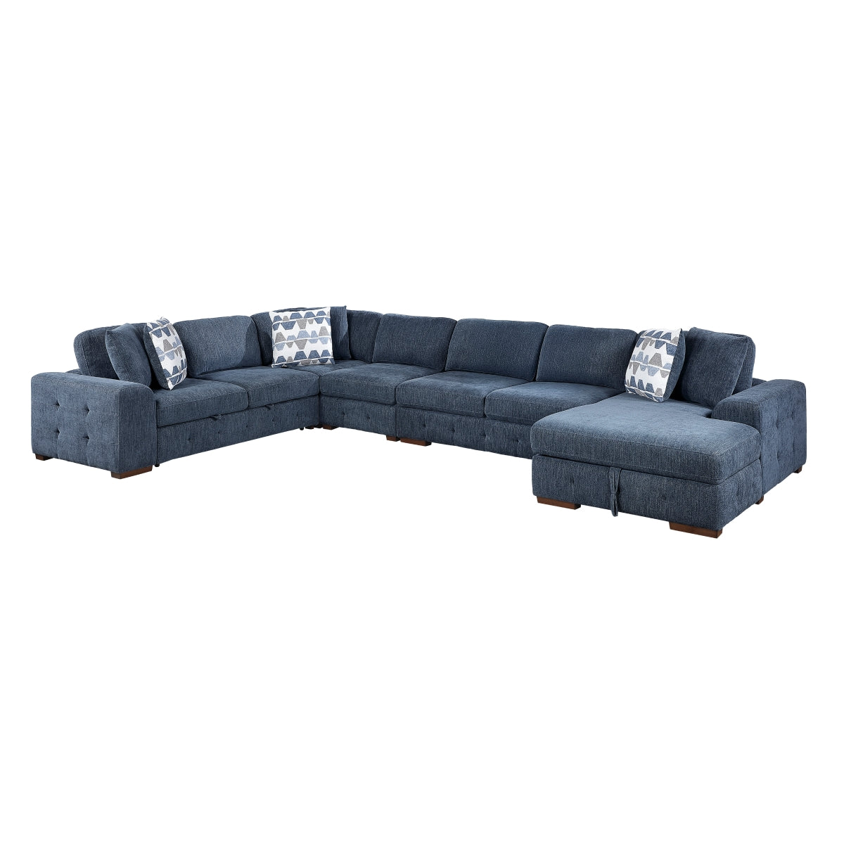 Raife 5-Piece Sectional with Right Chaise and Pull-out Bed