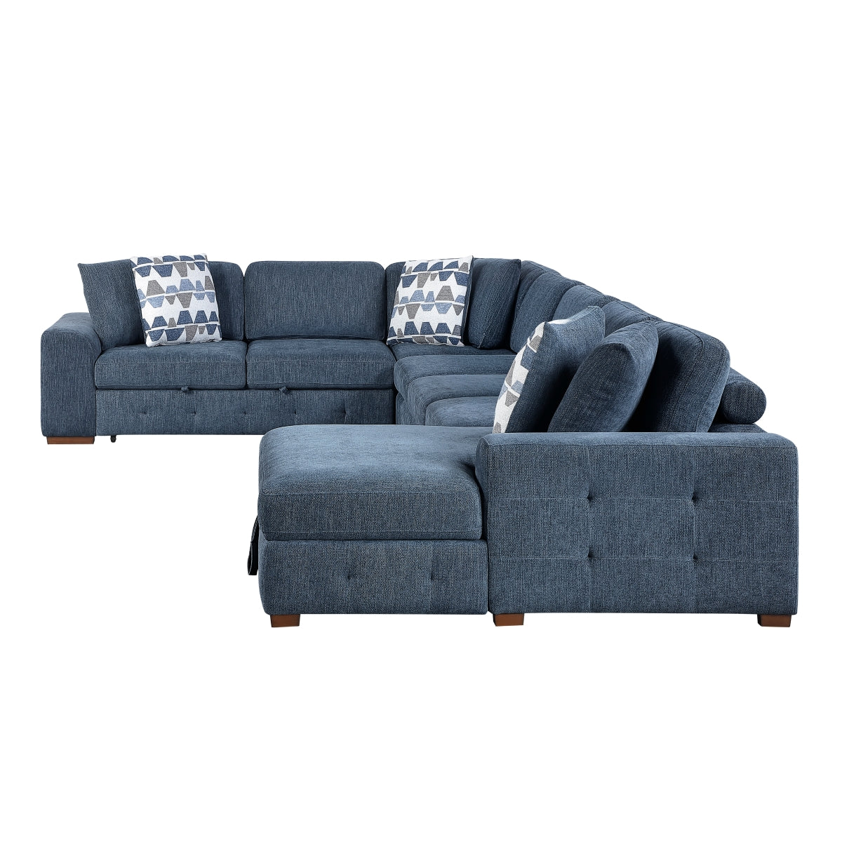Raife 5-Piece Sectional with Right Chaise and Pull-out Bed