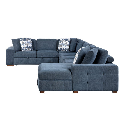 Raife 5-Piece Sectional with Right Chaise and Pull-out Bed