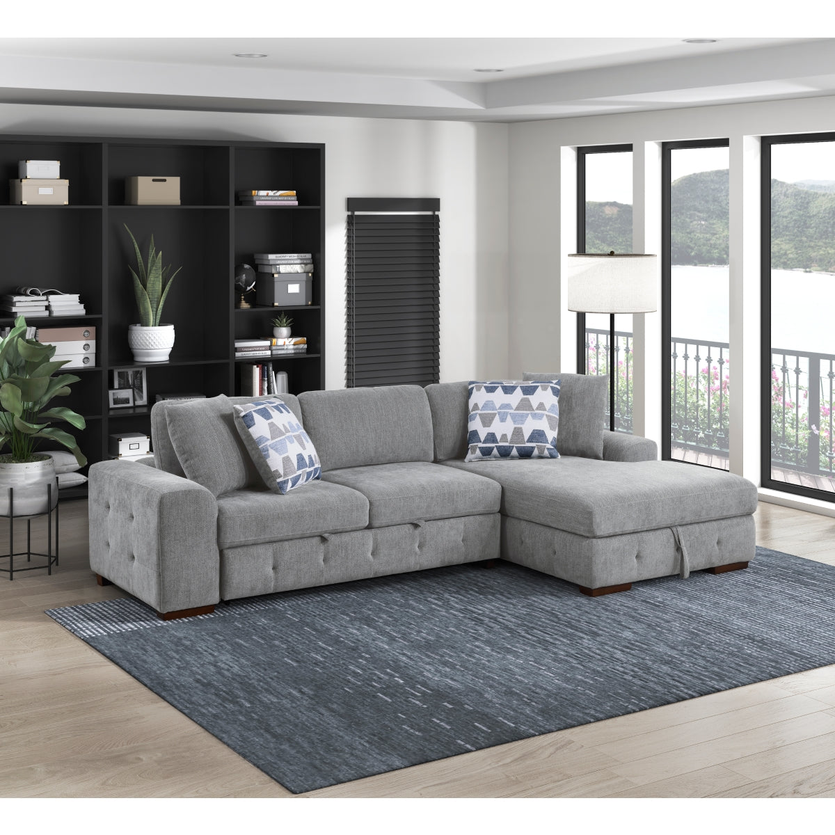 Raife 2-Piece Sectional with Right Chaise and Pull-out Bed
