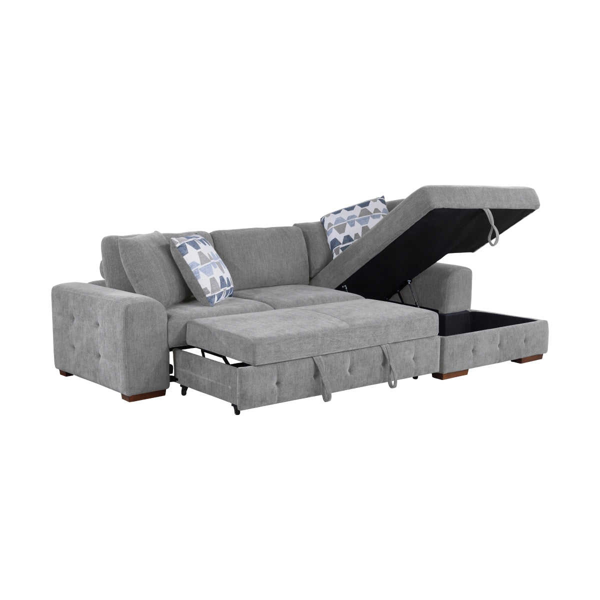 Raife 2-Piece Sectional with Right Chaise and Pull-out Bed