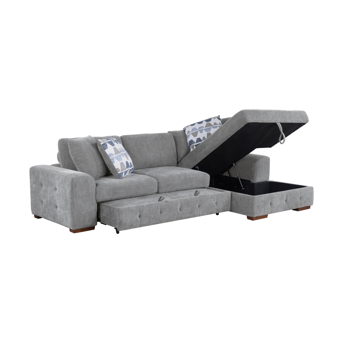 Raife 2-Piece Sectional with Right Chaise and Pull-out Bed