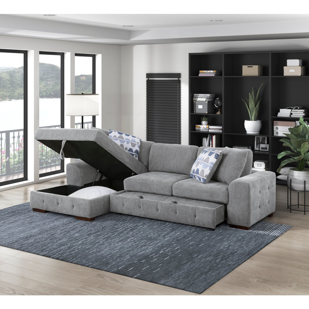 Raife 2-Piece Sectional with Left Chaise and Pull-out Bed