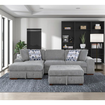 Raife 3-Piece Sectional with Left Chaise, Pull-out Bed and Ottoman