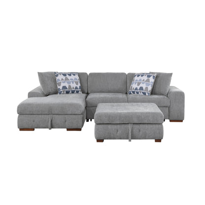 Raife 3-Piece Sectional with Left Chaise, Pull-out Bed and Ottoman