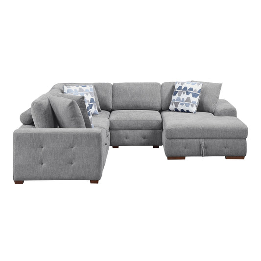 Raife 4-Piece Sectional with Right Chaise and Pull-out Bed