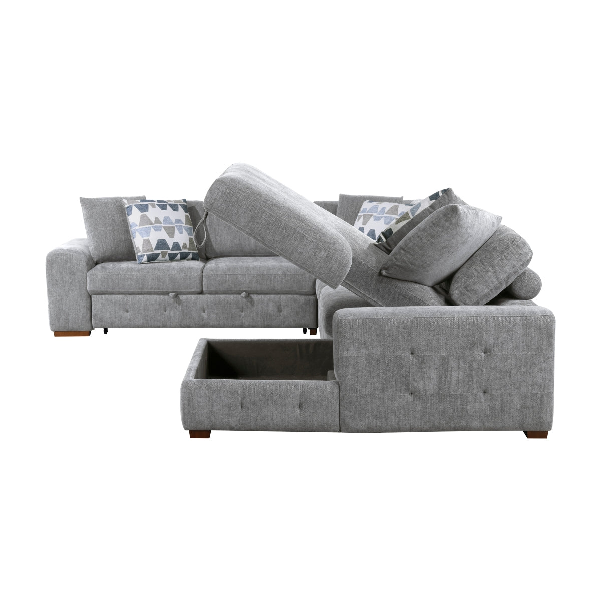 Raife 4-Piece Sectional with Right Chaise and Pull-out Bed