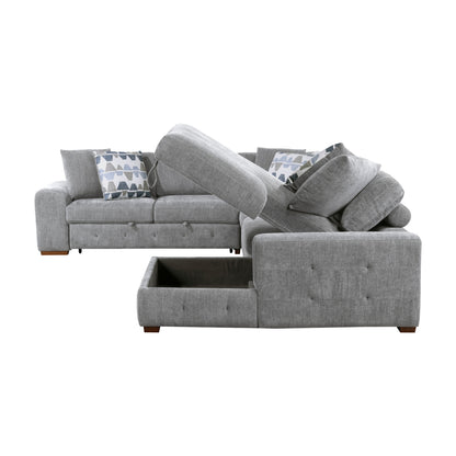 Raife 4-Piece Sectional with Right Chaise and Pull-out Bed