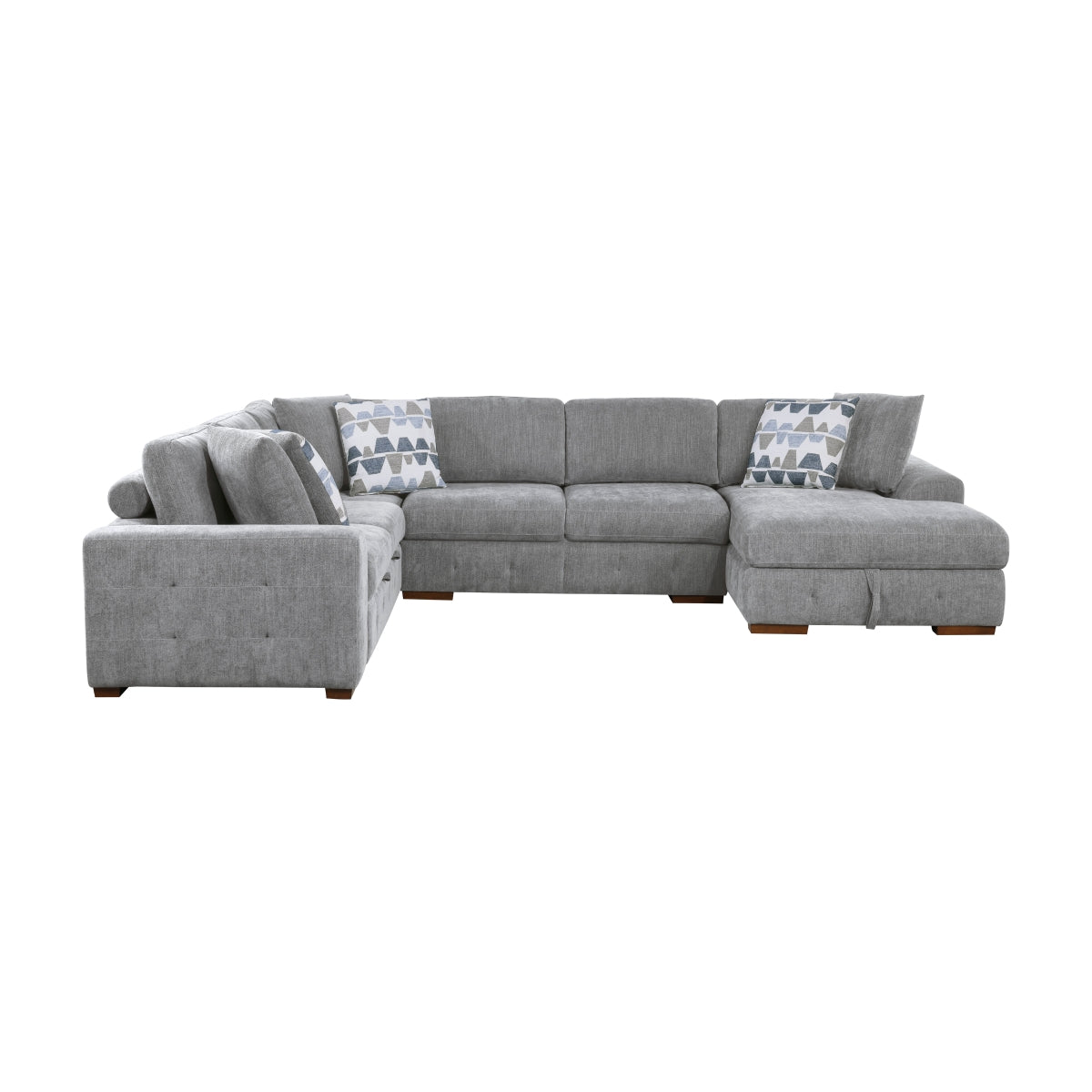 Raife 4-Piece Sectional with Right Chaise and Pull-out Bed