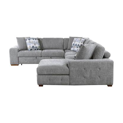Raife 4-Piece Sectional with Right Chaise and Pull-out Bed