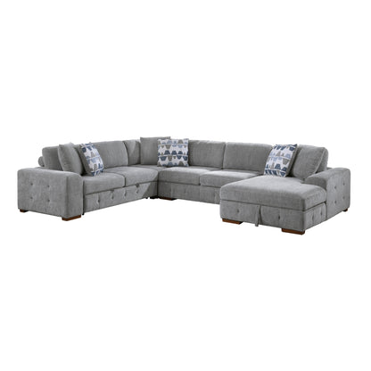 Raife 4-Piece Sectional with Right Chaise and Pull-out Bed