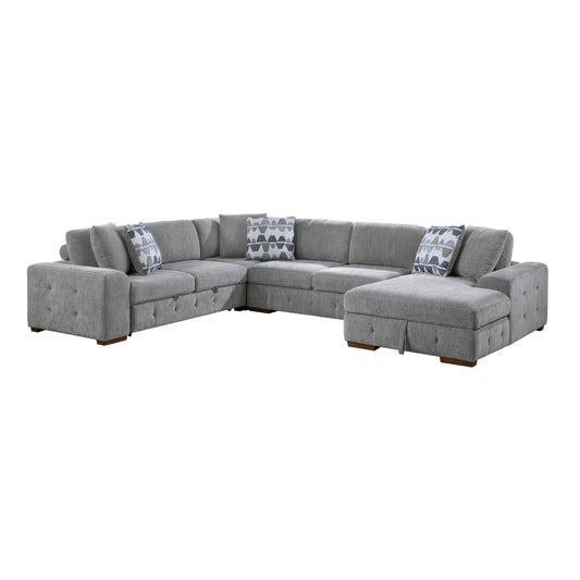 Raife 4-Piece Sectional with Right Chaise and Pull-out Bed