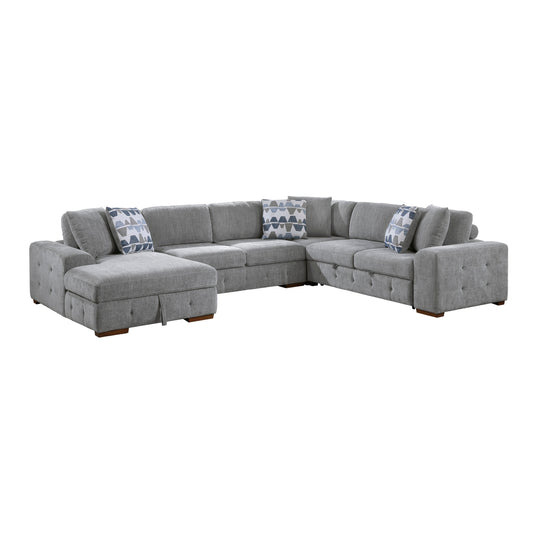 Raife 4-Piece Sectional with Left Chaise and Pull-out Bed