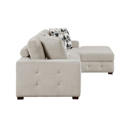 Raife 2-Piece Sectional with Right Chaise and Pull-out Bed